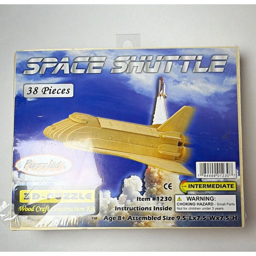 Puzzled Space Shuttle 3D Wood Craft Construction Kit MPN 1230 Age 8+